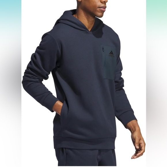 Adidas Men’s Regular Fit Kangaroo Pocket Hoodie - Picture 1 of 8